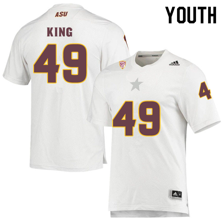 Youth #49 Gage KingArizona State Sun Devils College Football Jerseys Sale-White - Click Image to Close
